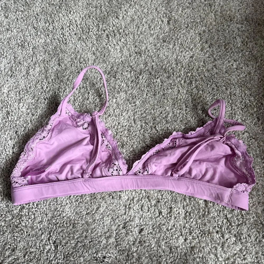 Skims Women’s Pink Lace Bralette Size XL
